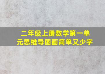 二年级上册数学第一单元思维导图画简单又少字