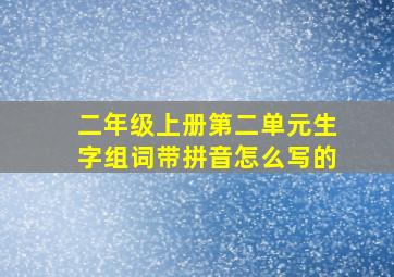 二年级上册第二单元生字组词带拼音怎么写的