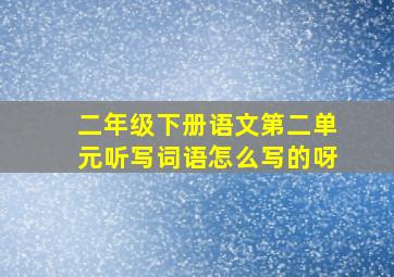 二年级下册语文第二单元听写词语怎么写的呀