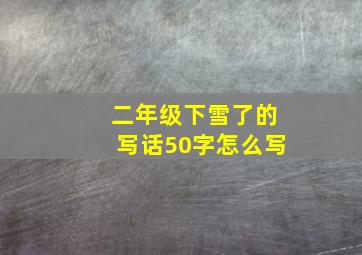 二年级下雪了的写话50字怎么写