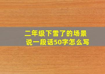 二年级下雪了的场景说一段话50字怎么写