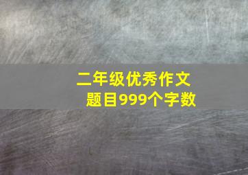 二年级优秀作文题目999个字数