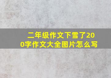 二年级作文下雪了200字作文大全图片怎么写