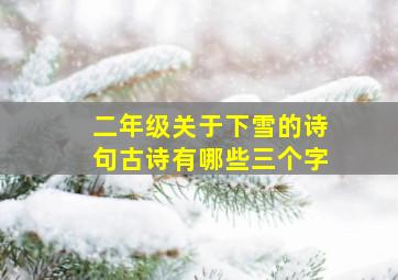 二年级关于下雪的诗句古诗有哪些三个字