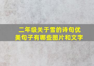 二年级关于雪的诗句优美句子有哪些图片和文字