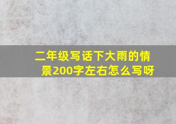 二年级写话下大雨的情景200字左右怎么写呀