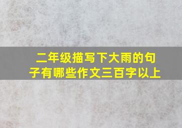 二年级描写下大雨的句子有哪些作文三百字以上