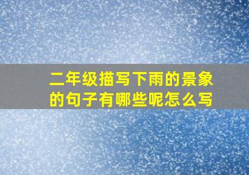 二年级描写下雨的景象的句子有哪些呢怎么写