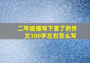 二年级描写下雪了的作文100字左右怎么写