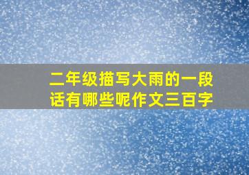 二年级描写大雨的一段话有哪些呢作文三百字