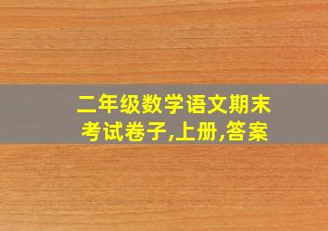 二年级数学语文期末考试卷子,上册,答案