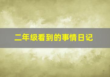 二年级看到的事情日记