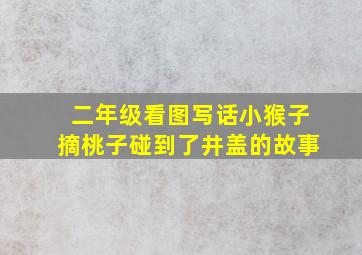 二年级看图写话小猴子摘桃子碰到了井盖的故事