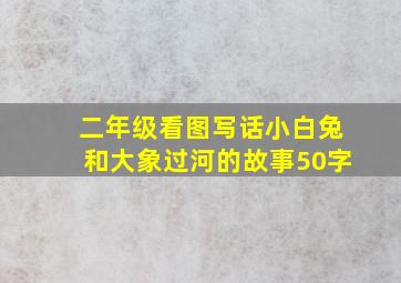 二年级看图写话小白兔和大象过河的故事50字