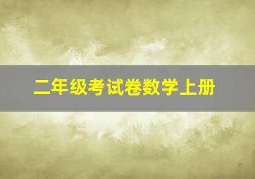 二年级考试卷数学上册