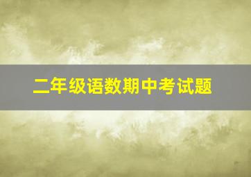 二年级语数期中考试题