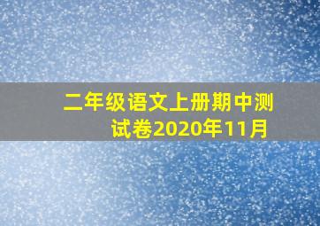 二年级语文上册期中测试卷2020年11月