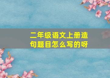 二年级语文上册造句题目怎么写的呀