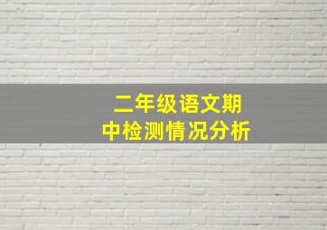 二年级语文期中检测情况分析