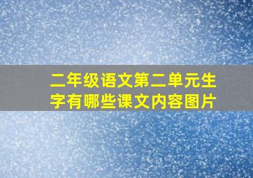 二年级语文第二单元生字有哪些课文内容图片