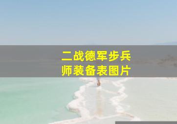 二战德军步兵师装备表图片