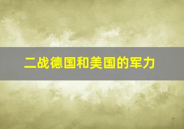 二战德国和美国的军力