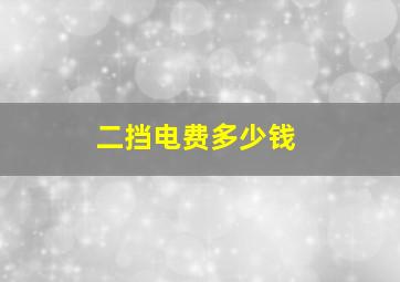 二挡电费多少钱