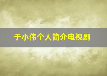 于小伟个人简介电视剧