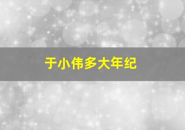 于小伟多大年纪