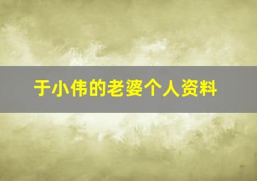 于小伟的老婆个人资料