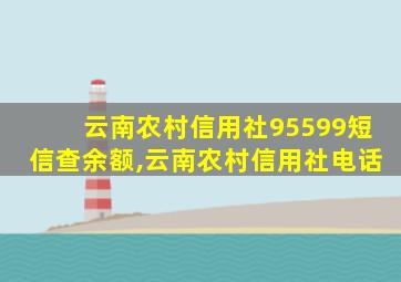 云南农村信用社95599短信查余额,云南农村信用社电话