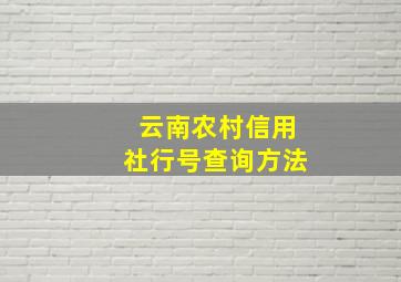 云南农村信用社行号查询方法