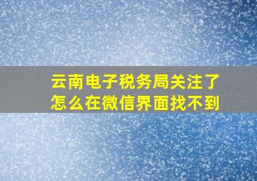 云南电子税务局关注了怎么在微信界面找不到