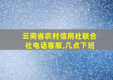 云南省农村信用社联合社电话客服,几点下班