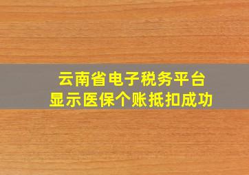 云南省电子税务平台显示医保个账抵扣成功