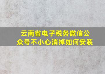 云南省电孑税务微信公众号不小心消掉如何安装