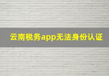 云南税务app无法身份认证