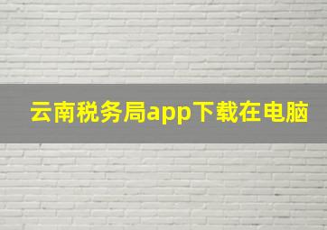 云南税务局app下载在电脑