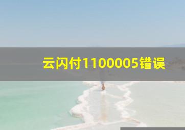 云闪付1100005错误