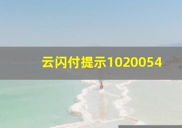 云闪付提示1020054