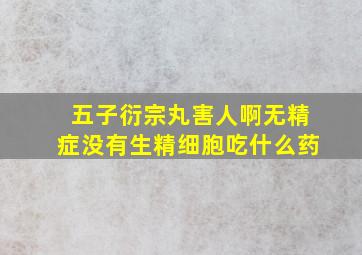 五子衍宗丸害人啊无精症没有生精细胞吃什么药