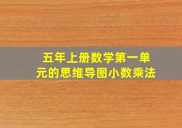 五年上册数学第一单元的思维导图小数乘法