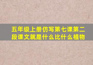 五年级上册仿写第七课第二段课文就是什么比什么植物