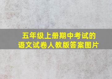 五年级上册期中考试的语文试卷人教版答案图片