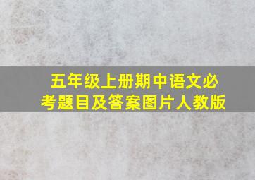 五年级上册期中语文必考题目及答案图片人教版