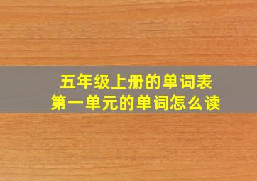 五年级上册的单词表第一单元的单词怎么读