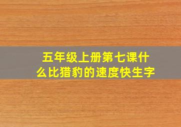 五年级上册第七课什么比猎豹的速度快生字