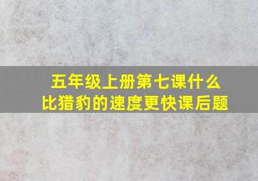 五年级上册第七课什么比猎豹的速度更快课后题