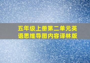 五年级上册第二单元英语思维导图内容译林版