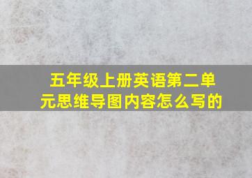 五年级上册英语第二单元思维导图内容怎么写的